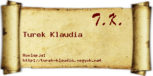 Turek Klaudia névjegykártya